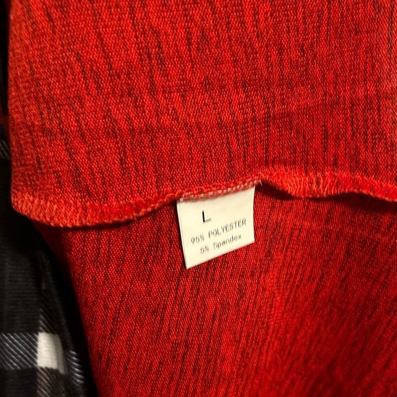 NWOT Women’s Cowl Neck Sweater Knit Tunic Dress Red/Plaid, Large - Picture 4 of 6